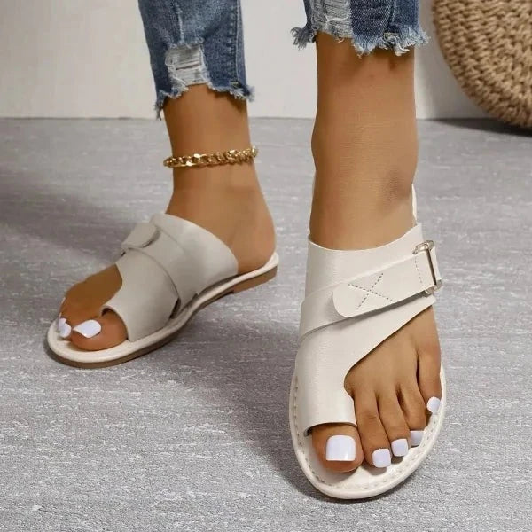 Olvoria | Women's Orthopedic Hallux Valgus Correction Leather Sandals