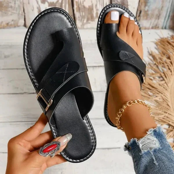 Olvoria | Women's Orthopedic Hallux Valgus Correction Leather Sandals