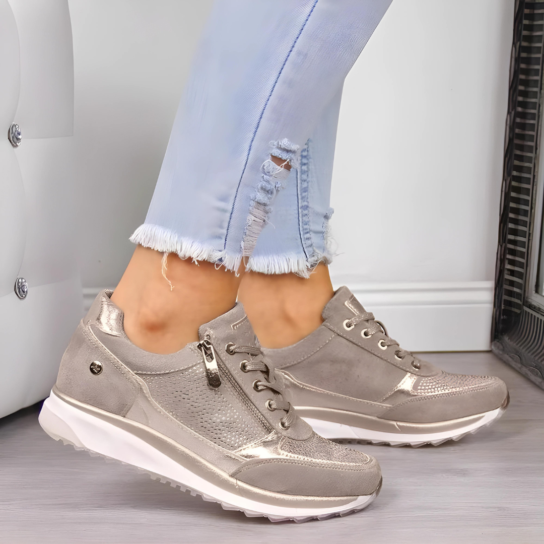 Olvoria | Women's Orthopedic Sneakers with Side Zipper