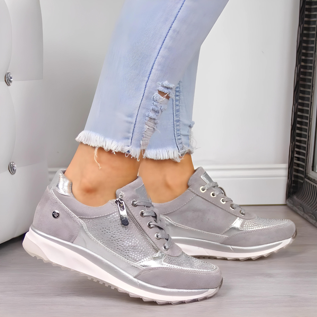 Olvoria | Women's Orthopedic Sneakers with Side Zipper