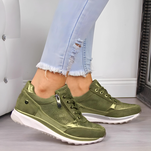 Olvoria | Women's Orthopedic Sneakers with Side Zipper