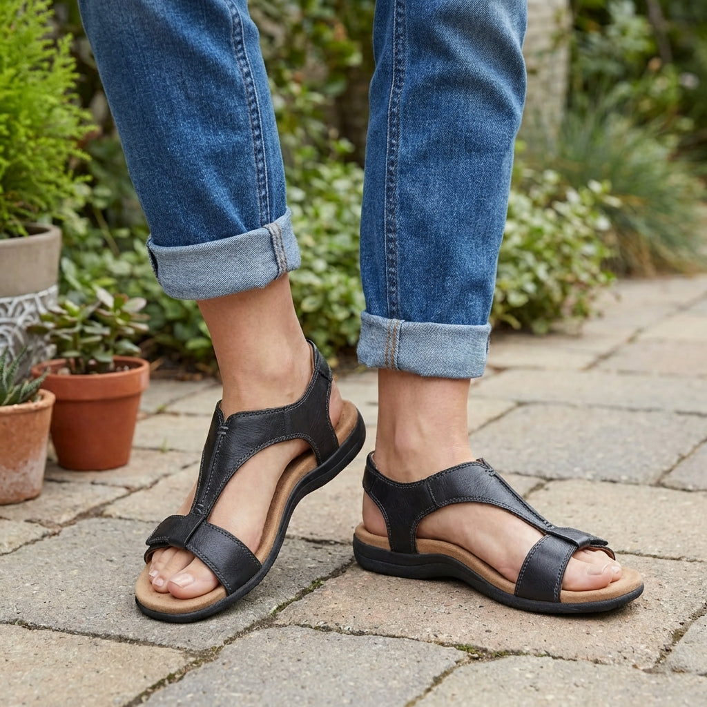 Olvoria | Women's Orthopedic T-Strap Sandals