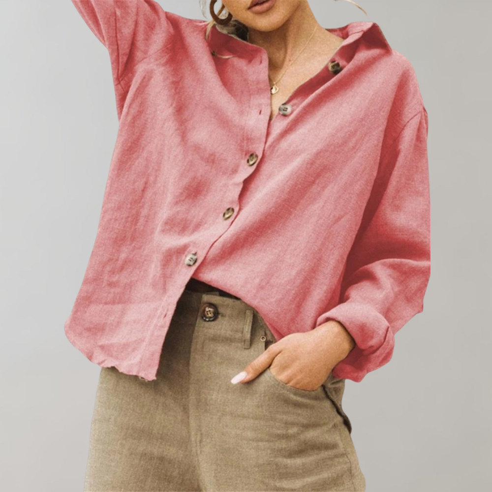 Olvoria | Women's Oversized Button-Down Blouse