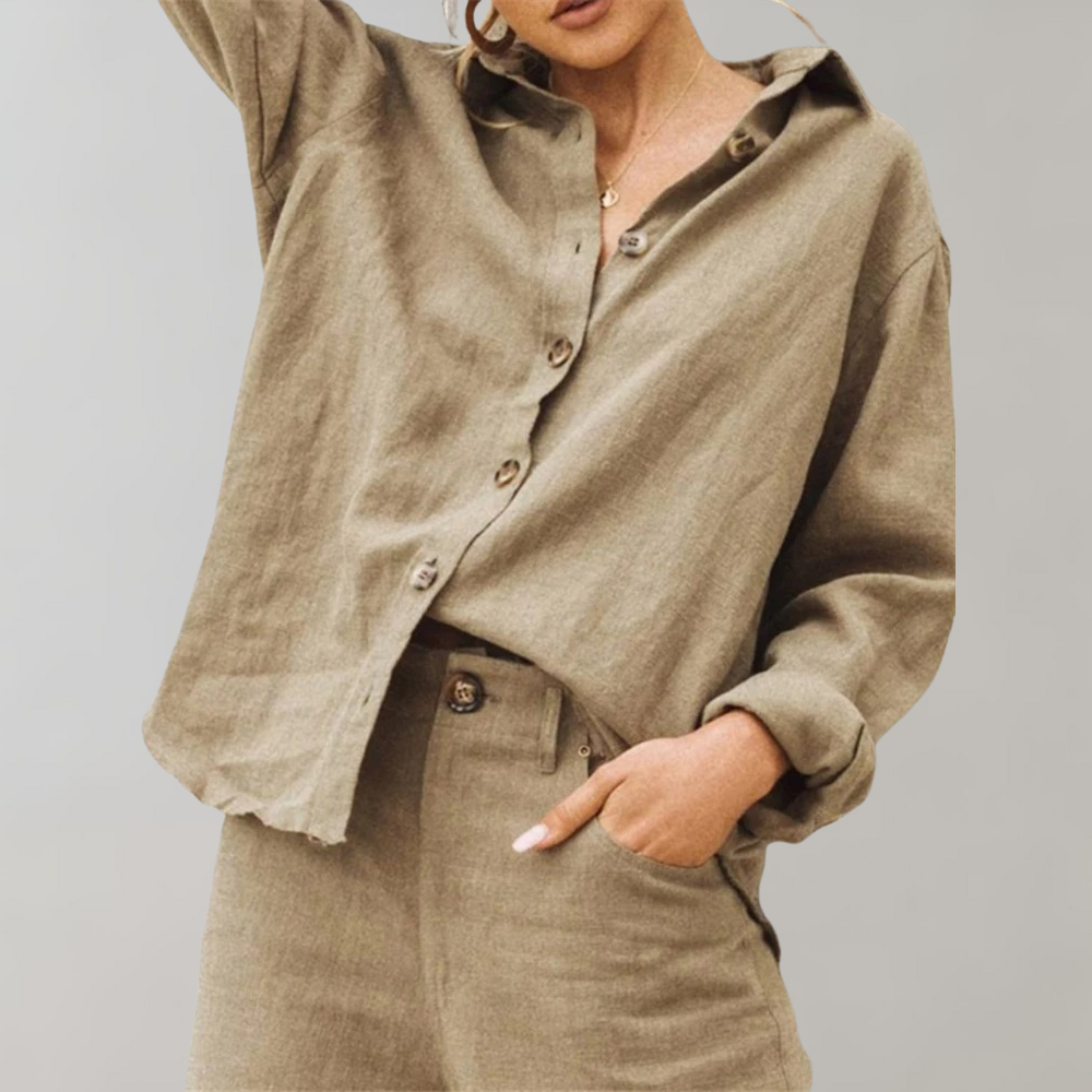 Olvoria | Women's Oversized Button-Down Blouse