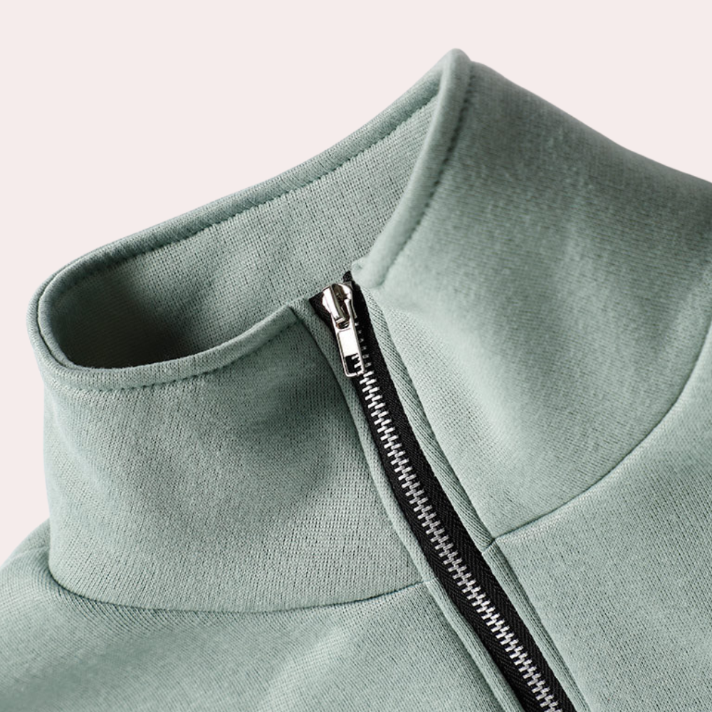 Olvoria | Women's Oversized Sweat Suit Set with Zip Collar