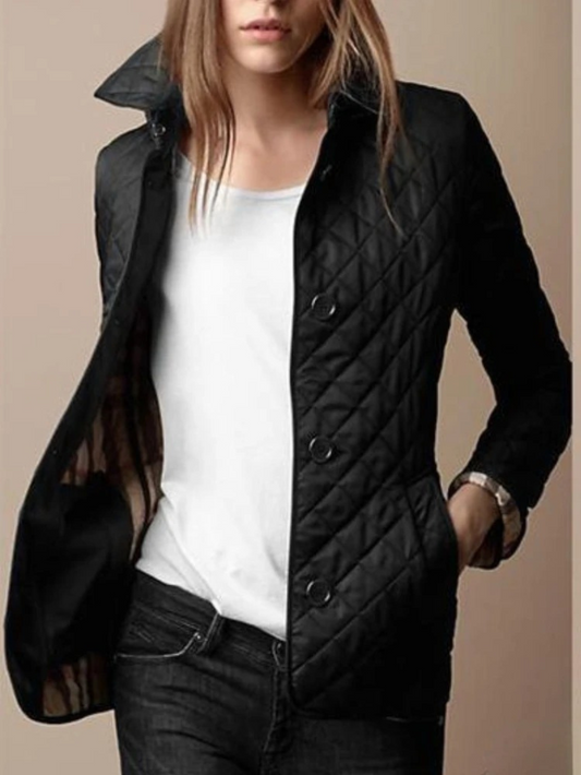 Olvoria | Women's Quilted Jacket with Turned-Down Collar