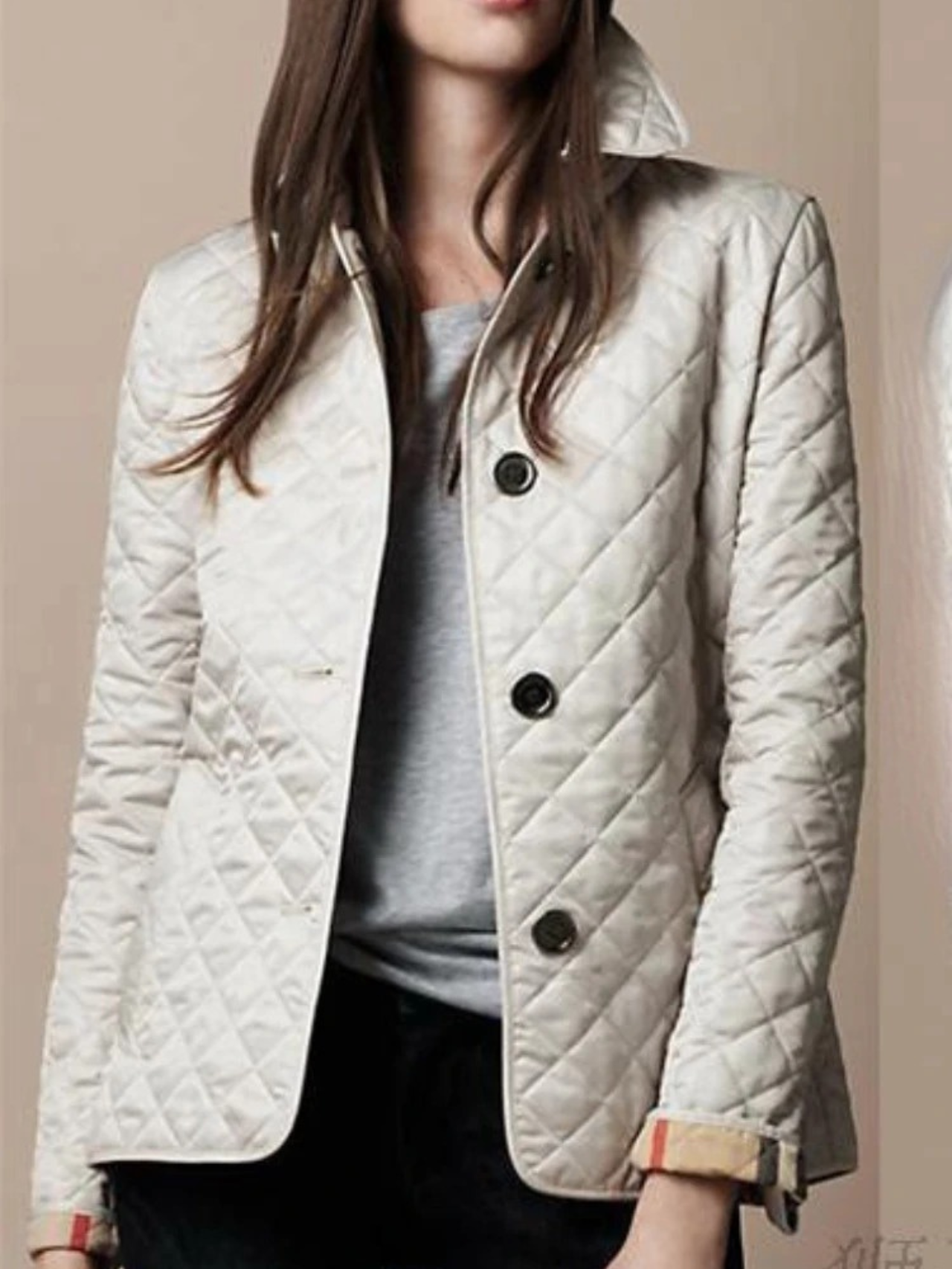 Olvoria | Women's Quilted Jacket with Turned-Down Collar