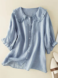 Olvoria | Chemise à col volanté et boutons pour femme