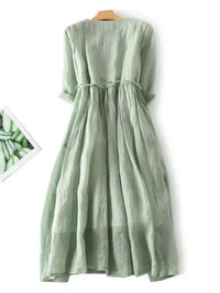 Olvoria | Robe midi à volants sur le devant pour femme