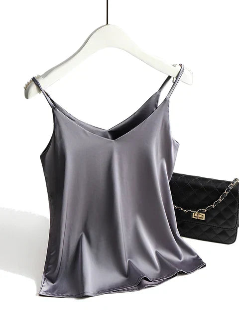 Olvoria | Women's Satin Camisole Spaghetti Strap Top