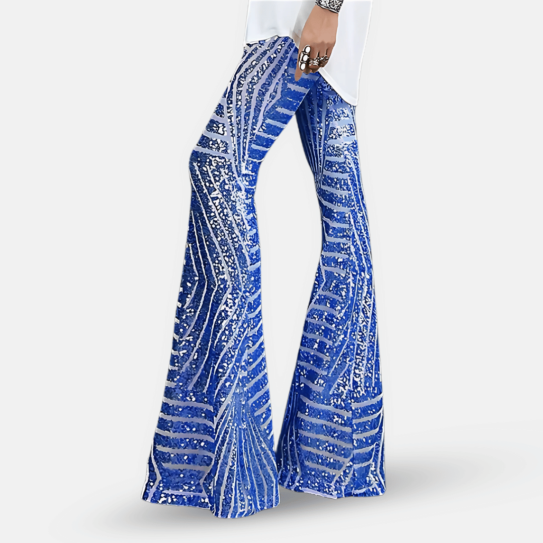 Olvoria | Women's Sequin Flare Pants