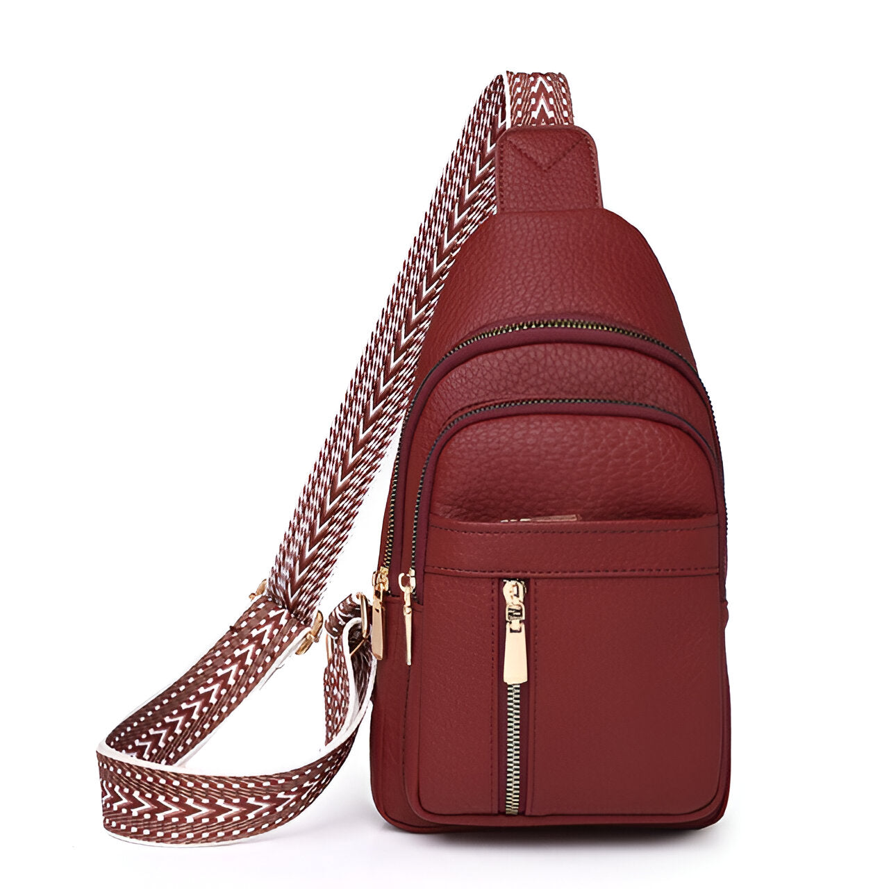 Olvoria | Women's Sling Backpack with Patterned Strap