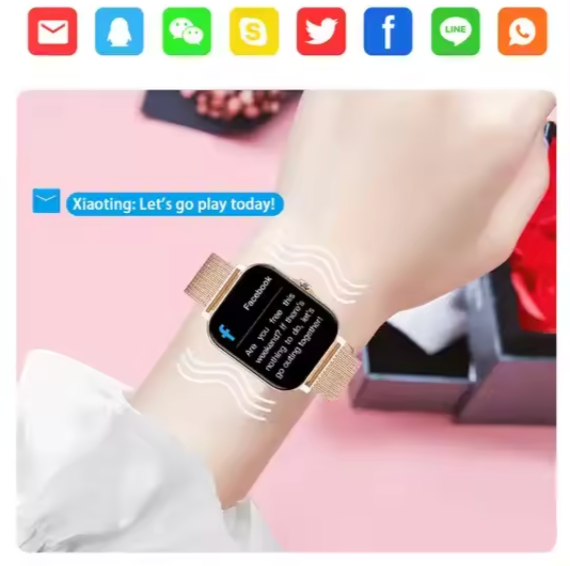 Olvoria | Women's Smartwatch Fitness Tracker Milanese Band