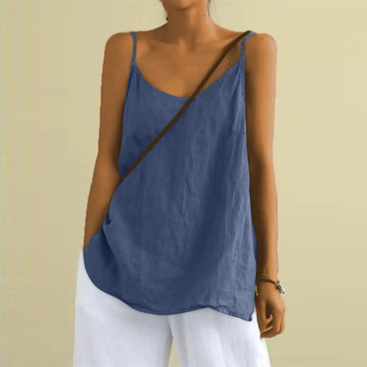 Olvoria | Women's Spaghetti Strap V-Neck Cami Tank Top