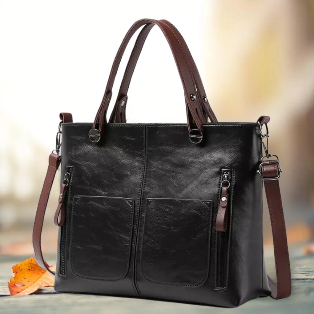 Olvoria | Women's Structured Shoulder Bag with Zip Pockets
