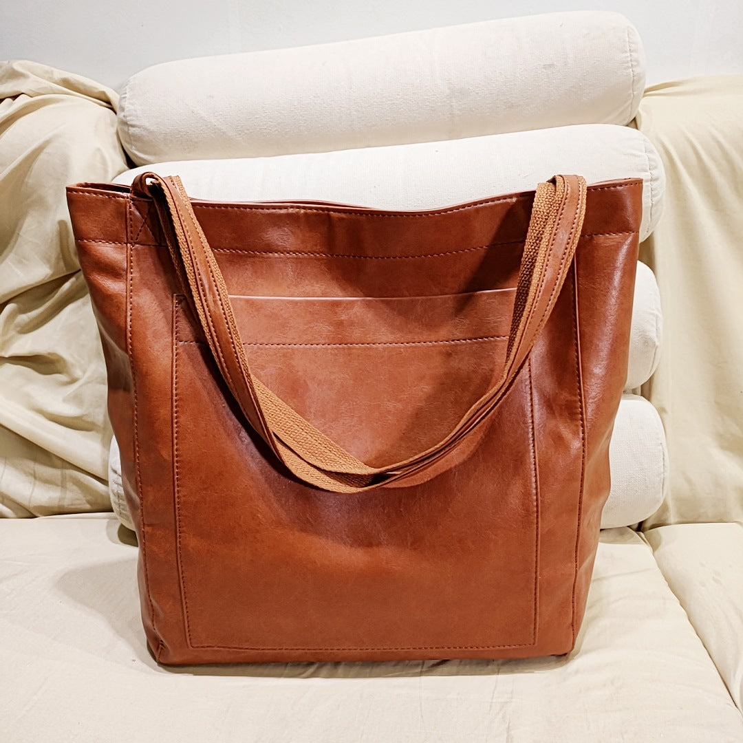 Olvoria | Women's Structured Tote Bag with Front Pocket