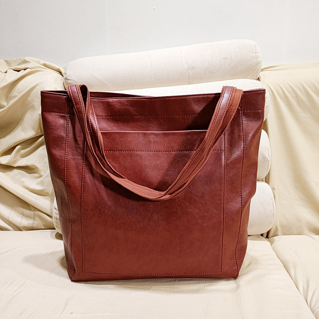 Olvoria | Women's Structured Tote Bag with Front Pocket