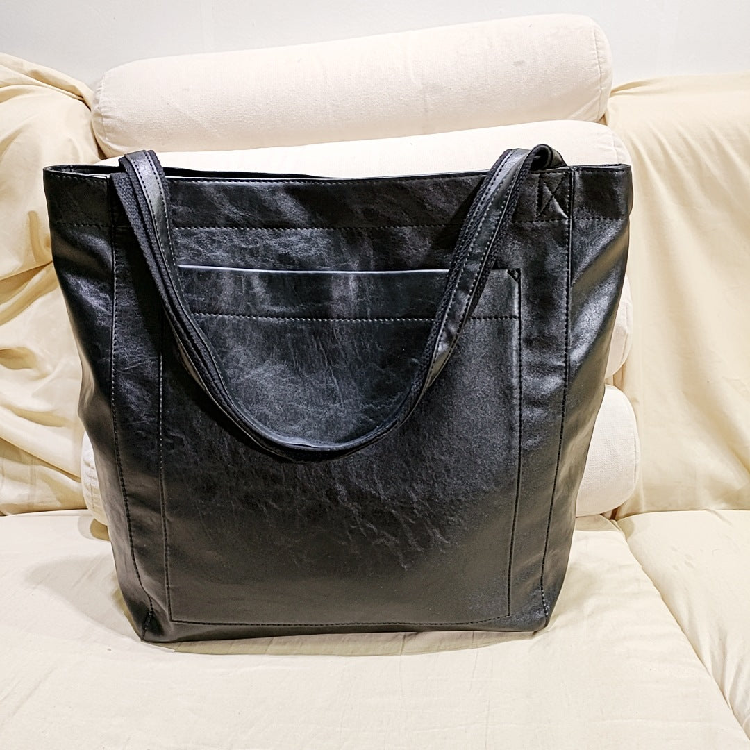 Olvoria | Women's Structured Tote Bag with Front Pocket