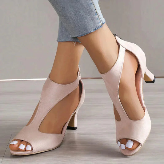 Olvoria | Women's T-Strap Open Toe Heels