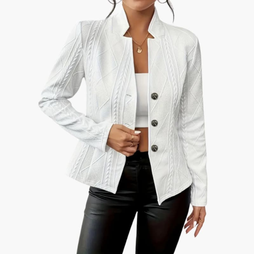 Olvoria | Women's Textured Blazer with Button Closure