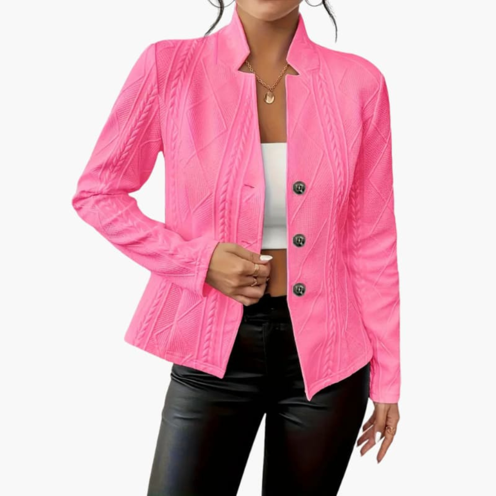 Olvoria | Women's Textured Blazer with Button Closure