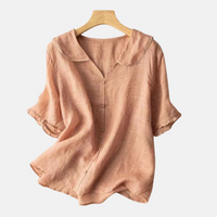 Olvoria | Chemise vintage pour femme avec col poupée