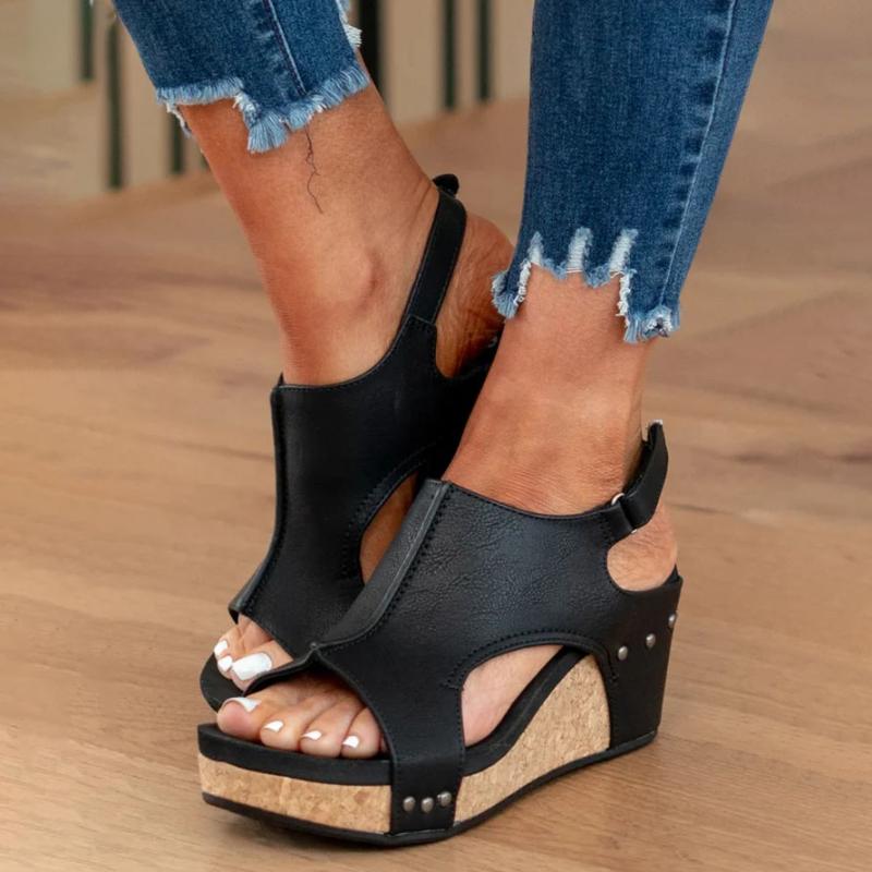 Olvoria | Women's Wedge Sandals with Cork Sole