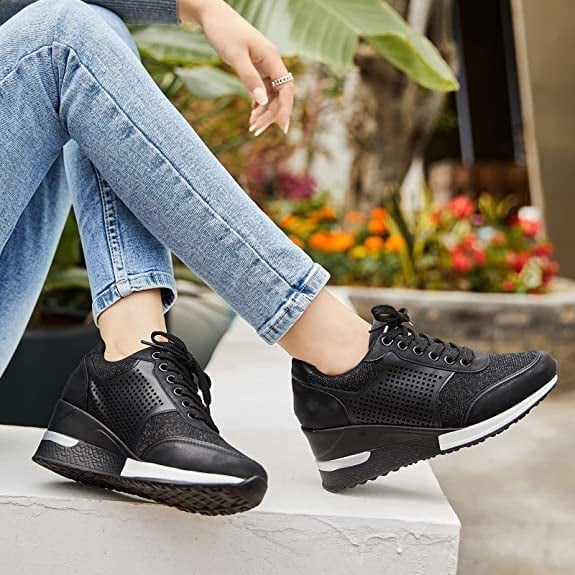 Olvoria | Women's Wedge Sneakers with Hidden Heel