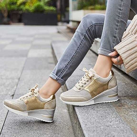 Olvoria | Women's Wedge Sneakers with Hidden Heel
