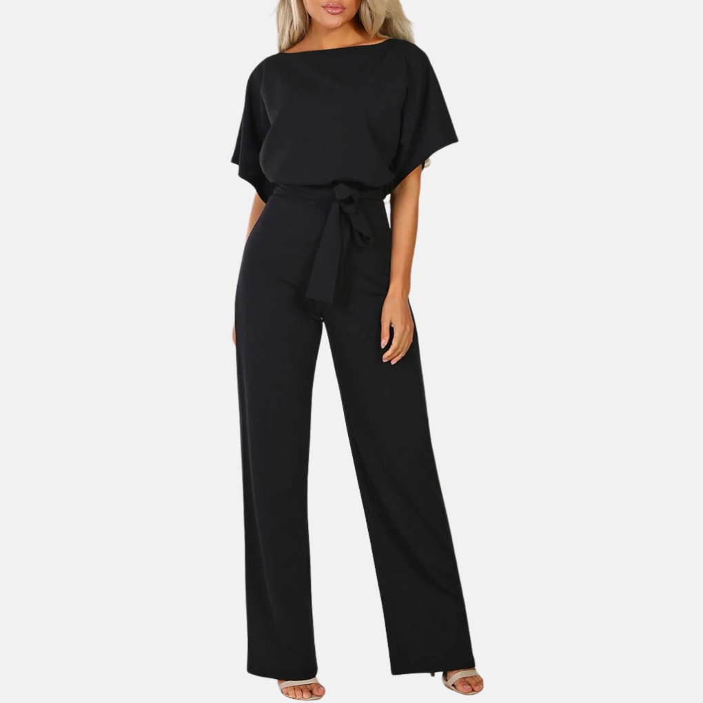 Olvoria | Women's Wide-Leg Jumpsuit with Tie Waist