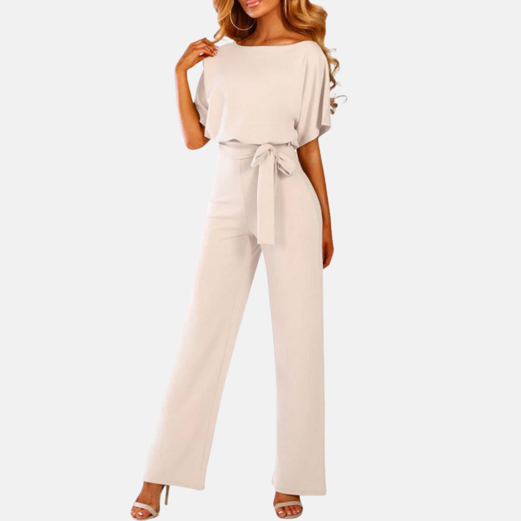 Olvoria | Women's Wide-Leg Jumpsuit with Tie Waist