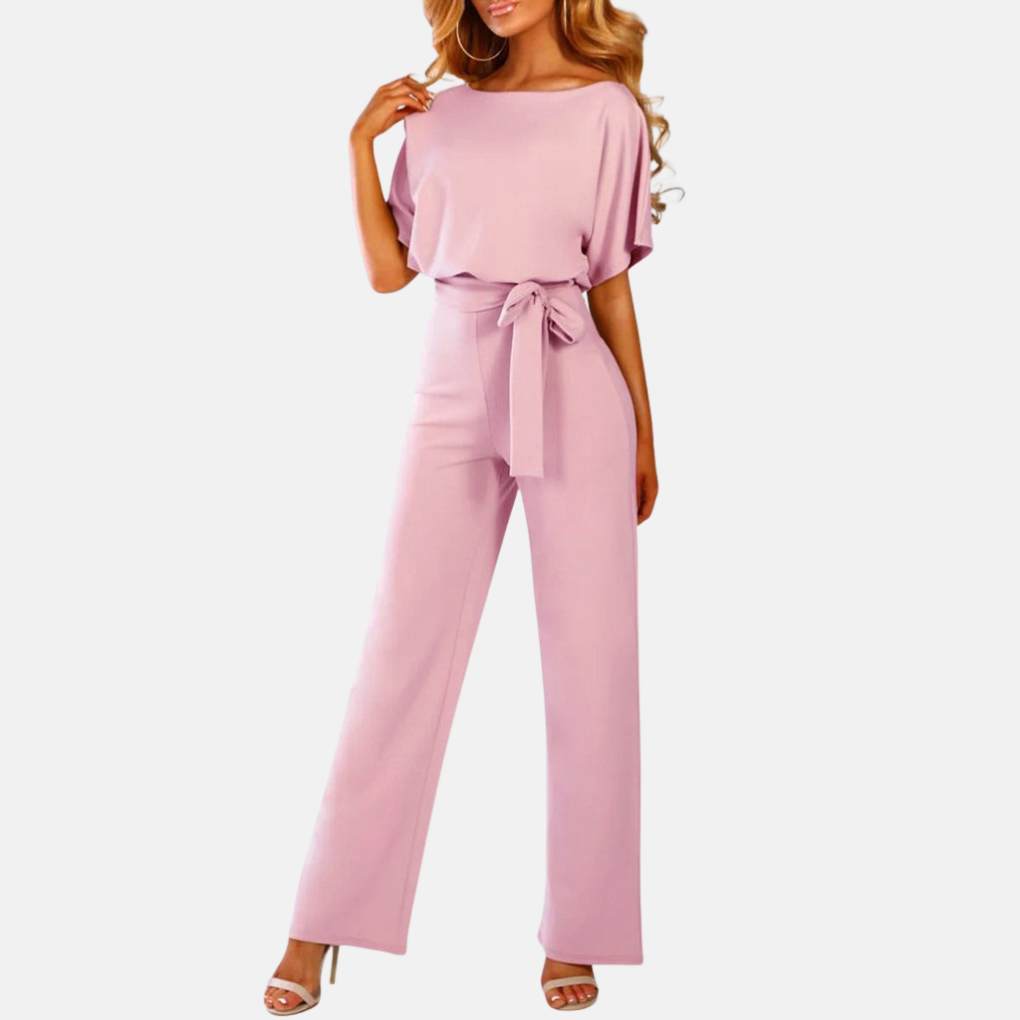 Olvoria | Women's Wide-Leg Jumpsuit with Tie Waist