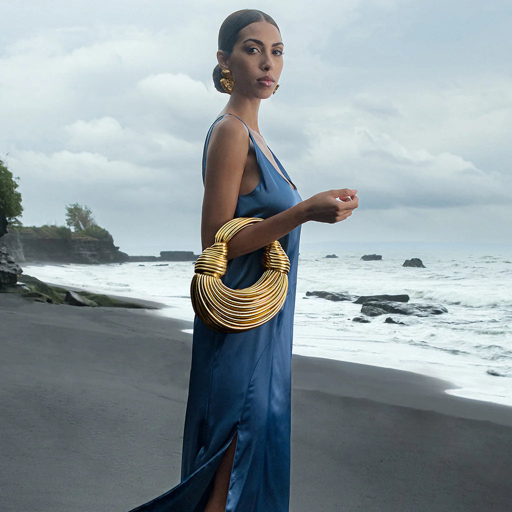 Olvoria | Women's Woven Knot Handle Bag