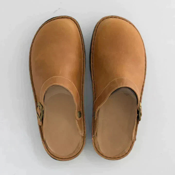 Orthopaedic Leather Clogs for Autumn