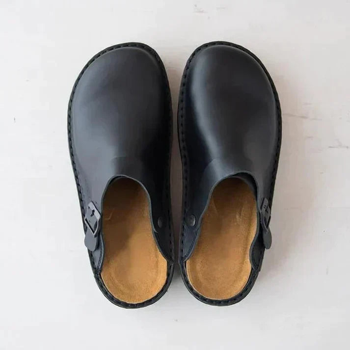 Orthopaedic Leather Clogs for Autumn