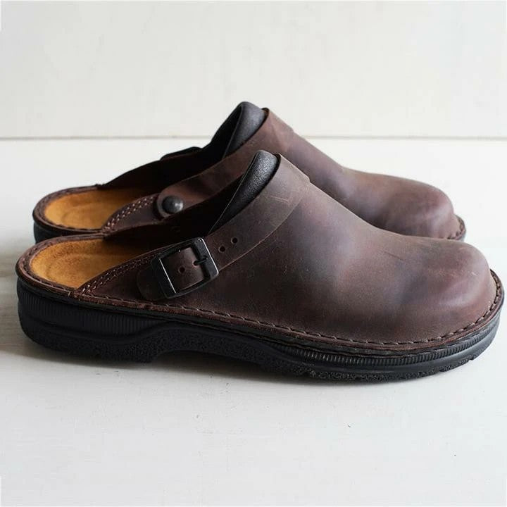 Orthopaedic Leather Clogs for Autumn
