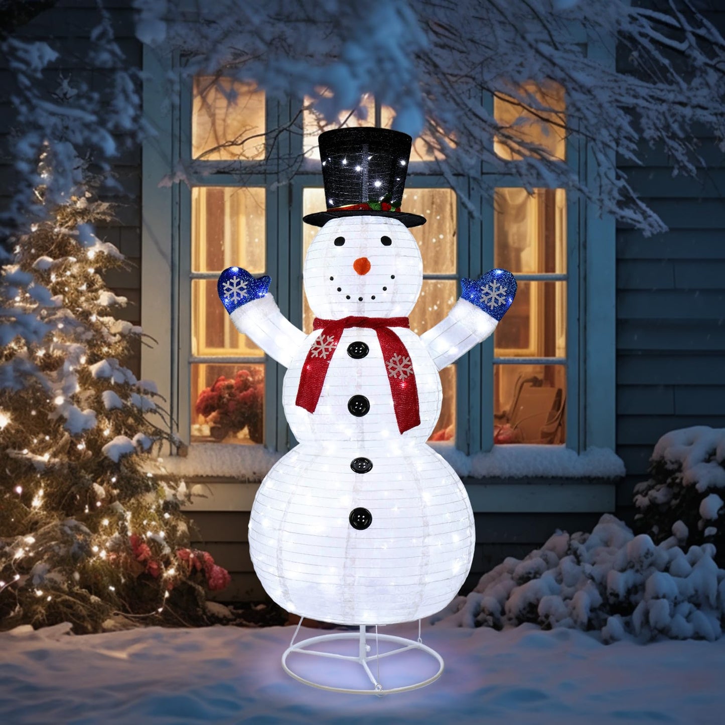 Outdoor Christmas Snowman Light Decoration