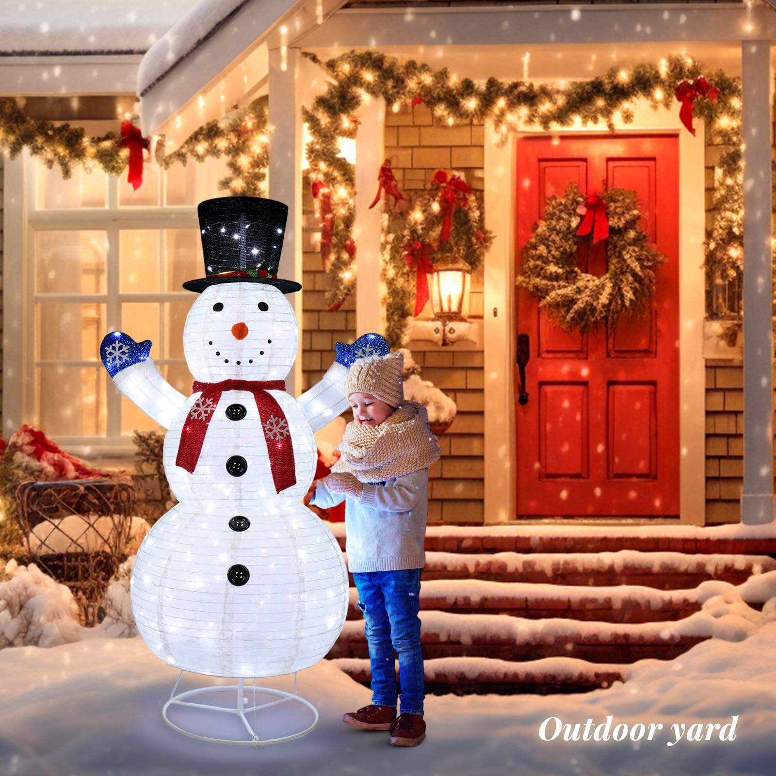 Outdoor Christmas Snowman Light Decoration