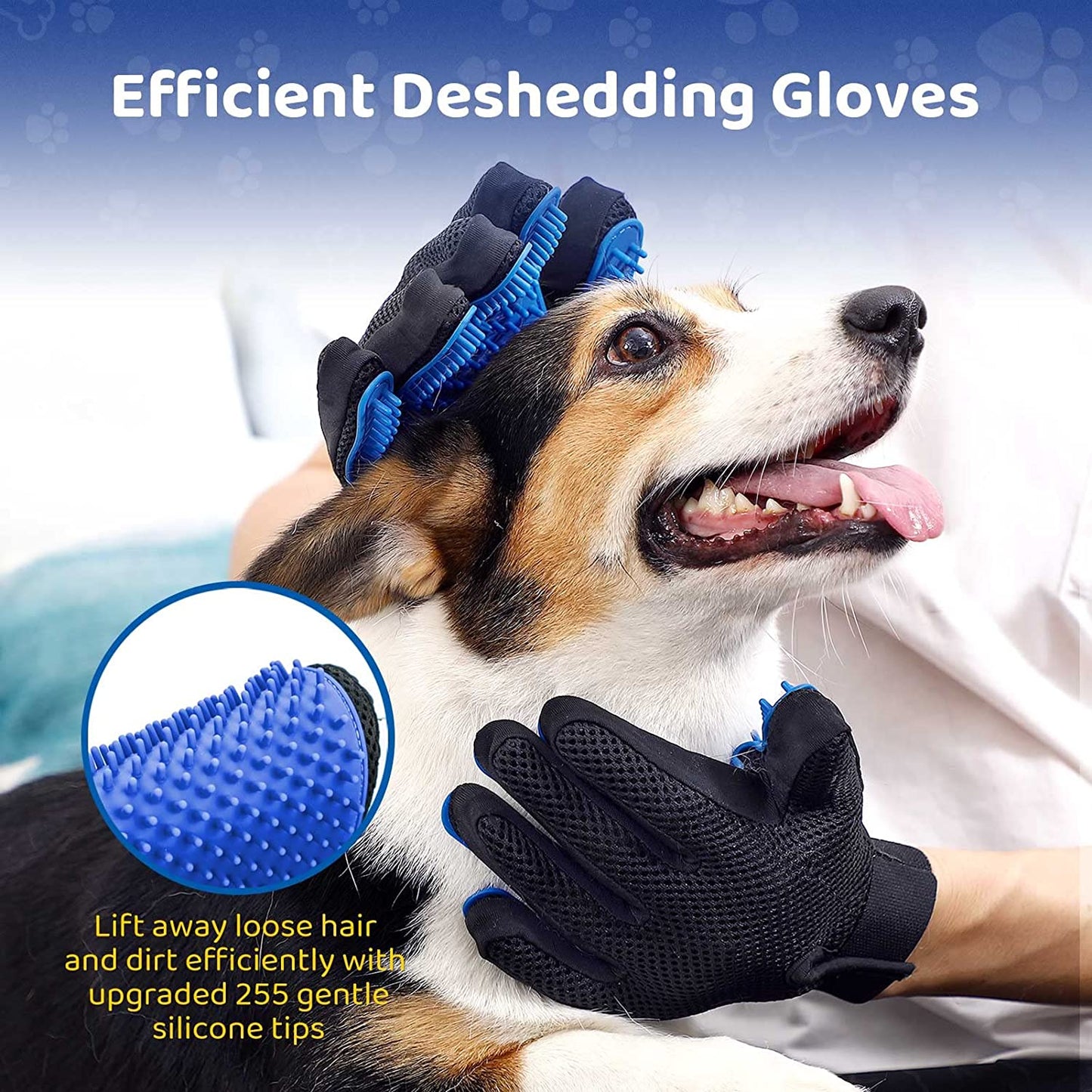 PET GROOMING GLOVE - SOFT AND EFFICIENT HAIR REMOVER FOR DOGS AND CATS