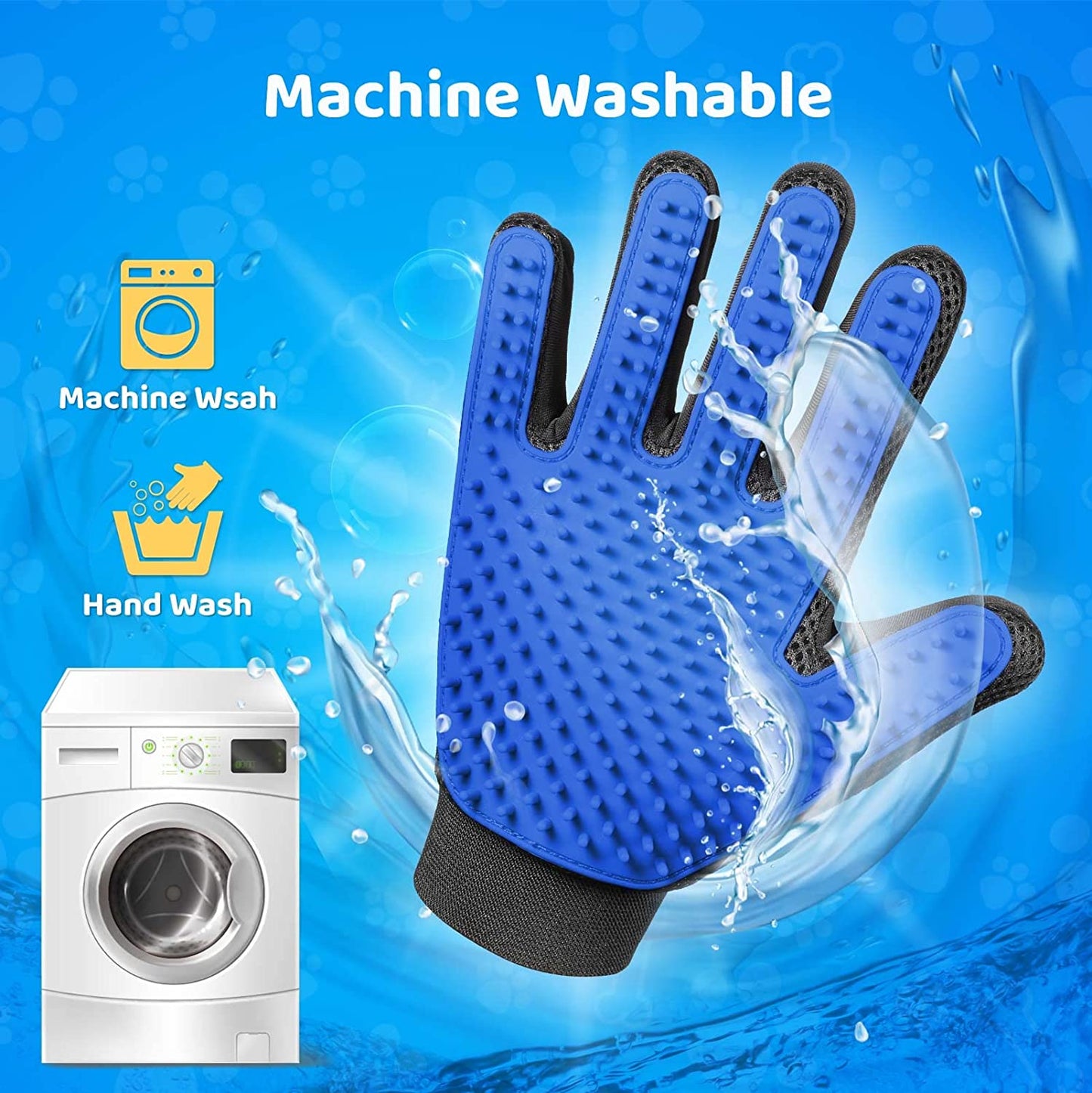 PET GROOMING GLOVE - SOFT AND EFFICIENT HAIR REMOVER FOR DOGS AND CATS