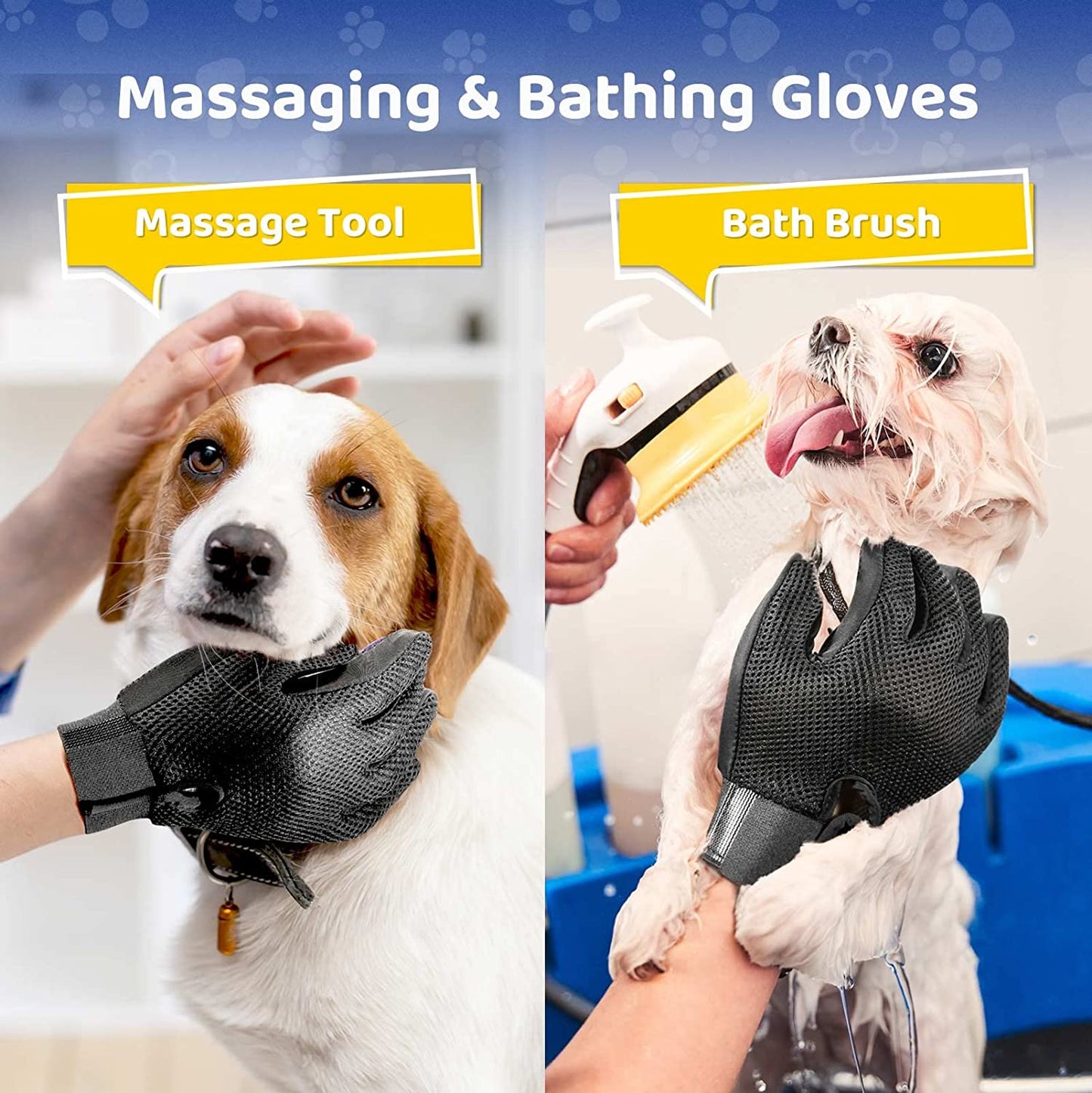 PET GROOMING GLOVE - SOFT AND EFFICIENT HAIR REMOVER FOR DOGS AND CATS
