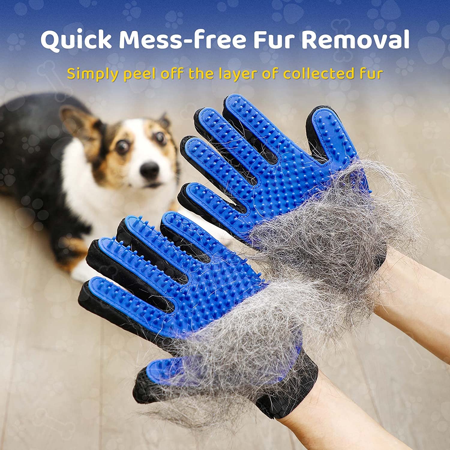 PET GROOMING GLOVE - SOFT AND EFFICIENT HAIR REMOVER FOR DOGS AND CATS