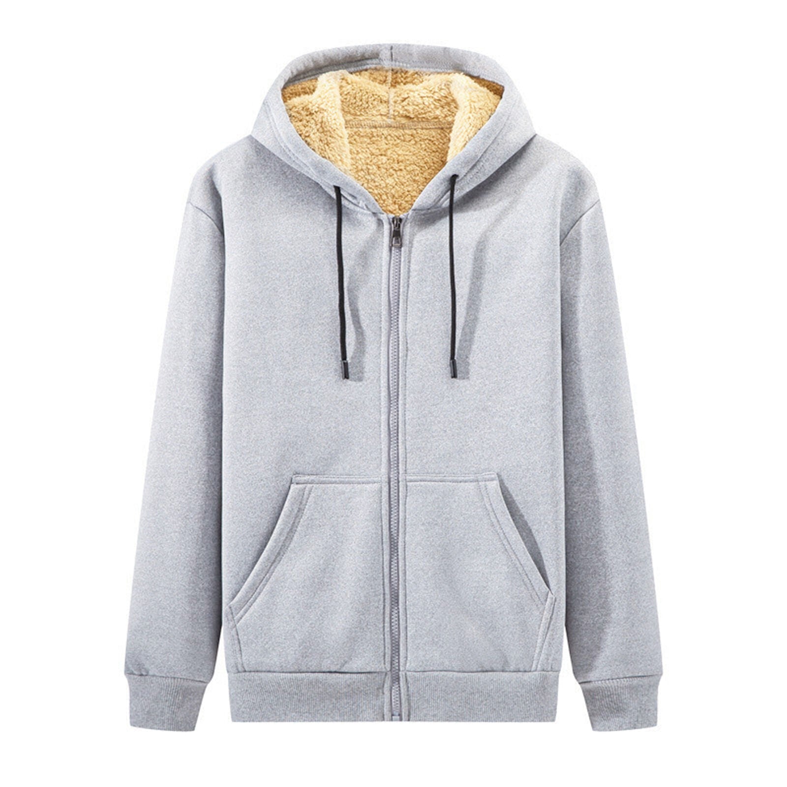Plus-size warm winter lambskin hooded jacket