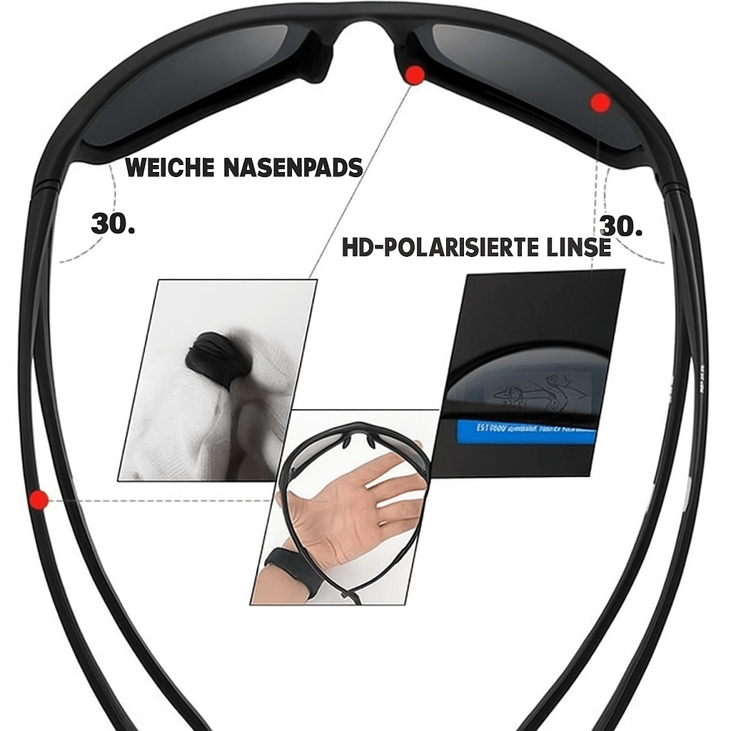 POLARSPORTX Pro - Polarised sports sunglasses with UV400 protection for outdoor & everyday wear