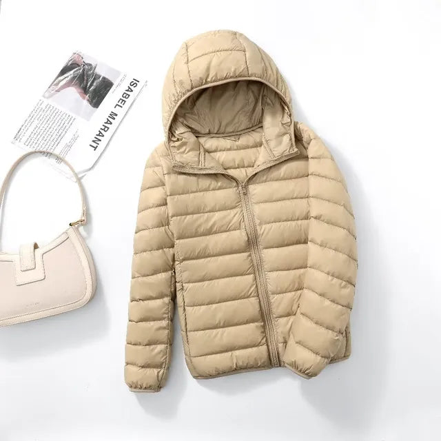 Polina | The new ultra-light, packable down coats with hood