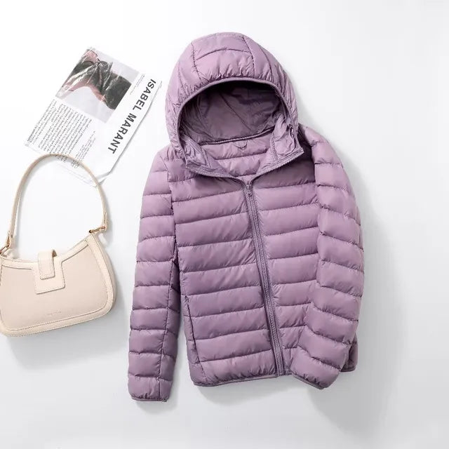 Polina | The new ultra-light, packable down coats with hood
