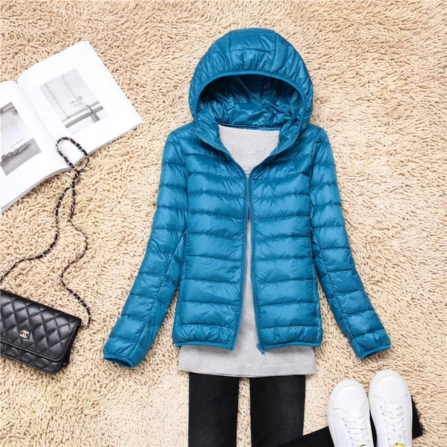 Polina | The new ultra-light, packable down coats with hood