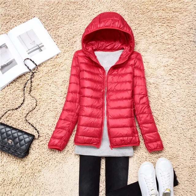 Polina | The new ultra-light, packable down coats with hood