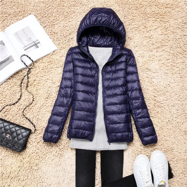 Polina | The new ultra-light, packable down coats with hood