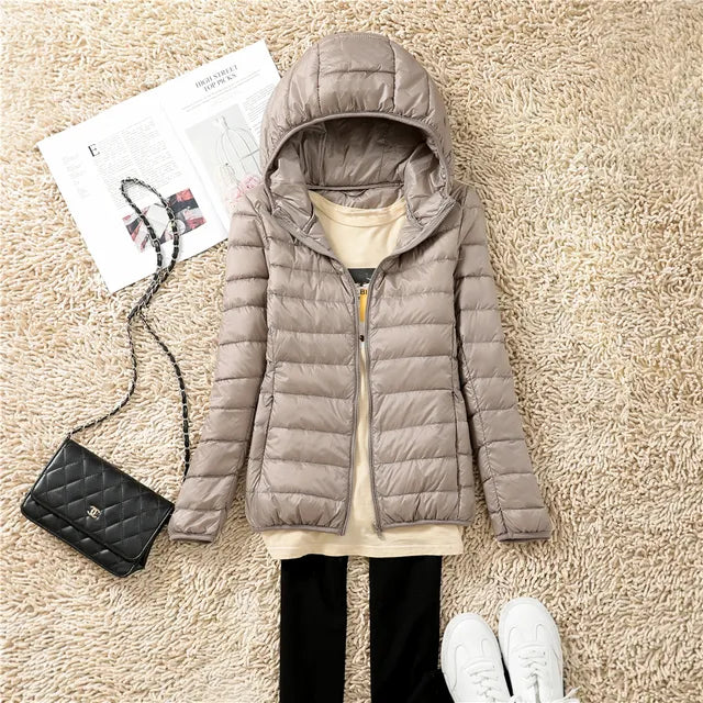 Polina | The new ultra-light, packable down coats with hood